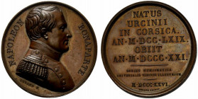 Francia Napoleone Bonaparte (1805-1814) Medaglia 1826 per il quinquennio della morte (opus: Durand) (41 mm.) NAPOLEON – BONAPARTE, Busto in uniforme a...