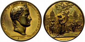 Francia. Luigi Filippo e Napoleone Bonaparte (1830-1848) Medaglia in AE dorato 1844 (opus: MONTAGNY) (52mm) HIST. DE LA REVOLUTION, DE L'EMPIRE DE LA ...