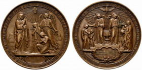 Francia. Secondo Impero (1852-1870). AE Medaglia 1862 (50mm) per la celebrazione del percorso religioso di un certo MD (il nome non è noto), dal batte...