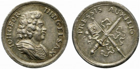 Germania, Sassonia, Johann Georg III (1680-1691) Medaglia in AR (PRESSIS AUXILIO) (opus: M.H.Omeis) (11mm, 1g), per l'azione militare contro la Franci...