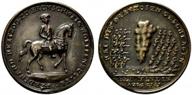 Germania. MINDEN STADT. Medaglia in AE argentato 1759 (42mm) per la battaglia di Minden nella guerra dei sette anni contro l'esercito francese. Il Duc...