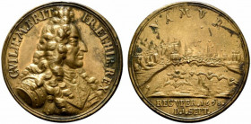 Gran Bretagna. Guglielmo III (1694-1702) AE Medaglia 1695 per la riconquista di Namur (opus: J.G. Sorberger?) Port King Wilhelm III. in armatura a ds....