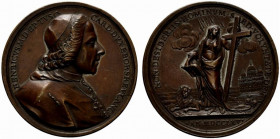 Enrico Stuart duca di York cardinale (1725-1810) AE Medaglia 1766 celebrativa del personaggio (opus: Filippo Cropanese) (53 mm.) HENRICVS M D EP TVSC ...