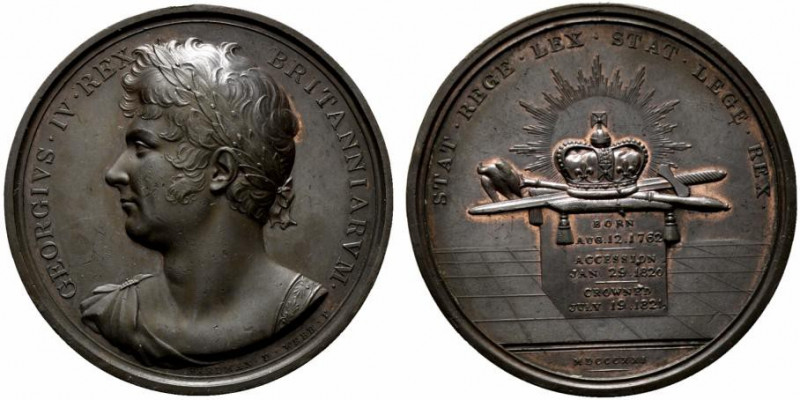 Gran Bretagna. Giorgio IV (1820-1830) AE Medaglia per l’incoronazione 1821 (55mm...
