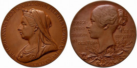 Gran Bretagna. Vittoria (1837-1901) AE Medaglia 1897 per il Giubileo di diamante del Regno (opus: G. W. de Saulles) (25,8mm) VICTORIA ANNVM REGNI SEXA...
