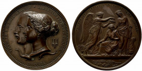 Gran Bretagna. Vittoria con Alberto (1837-1901) AE Medaglia 1851. Great Exhibition Prize Medal. (opus: W. Wyon / G.G Adams) (64mm.). VICTORIA D : G : ...