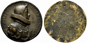 Spagna. Filippo IV (1621-1665)AE Medaglia fusa per L'Incoronazione [1621], (opus: Rutilio Gaci) (50,3mm.) PHILIPPVS IIII HISPANIAR REX, Busto a ds. co...