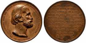 CAPRERA. Giuseppe Garibaldi (1807-1882) Medaglia 1864 per la protesta per lo spostamento della capitale da Torino a Firenze (opus: Thermignon) (Ø mm. ...