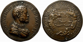 FIRENZE. Cosimo I de' Medici (1519-1574) Medaglia per le fortificazioni di Portoferraio (mm. 40) (opus: Domenico Poggini) COSMVS MED R P FLOREN DVX II...
