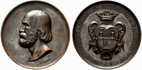 LIVORNO. Giuseppe Garibaldi, patriota e generale (1807-1882) Medaglia 25 agosto 1889 per l’inaugurazione del monumento a Livorno. (opus: SPERANZA) (Ø:...
