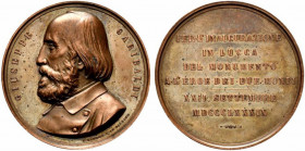 LUCCA. Giuseppe Garibaldi, patriota e generale (1807-1882) Medaglia 1889 per l’inaugurazione del monumento a Lucca. (opus: Giorgi) (Ø: mm. 60) Busto a...