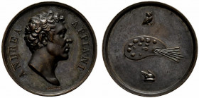 MILANO. Andrea Appiani, pittore (1754-1817) Medaglia (opus: Putinati) (Ø: 35 mm.). Testa volta a ds. R/ Tavolozza e pennelli; sopra civetta, sotto, el...