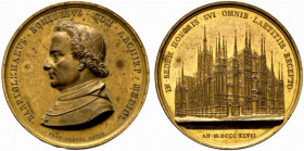 MILANO. Bartolomeo dei Conti Romilli di Bergamo, Arcivescovo (1795-1859) Medaglia 1847 (50 mm.) (opus: F. Broggi) BARPTOLEMAEVS ROMILLIVS COM ARCHIEP ...