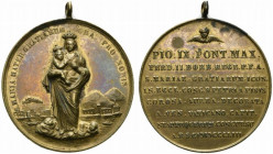 NAPOLI. Pio IX (1846-18) Medaglia con appiccagnolo 1853 emessa dal Capitolo dei Canonici Vaticani per l’incoronazione della B. V. delle Grazie a Napol...