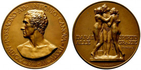 POSSAGNO. Antonio Canova (1757-1822) Medaglia 1922 emessadal Comune di Possagno per ricordare il centenario della morte dell'artista (opus: A. Mistruz...