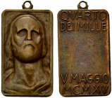 QUARTO. Giuseppe Garibaldi (1807-1882) Medaglia 1915 per il monumento a Quarto dei Mille (mm. 34x18). Busto frontale di Garbaldi R/ QVARTO/ DEI MILLE/...
