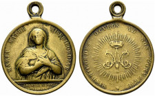 RIMINI. Medaglia 1850. (opus: N. Cerbara) (mm. 28) MARIA MATER MISERICORDIAE, Mezza figura frontale della B. Vergine nimbata e velata R/ MISERICORDES ...