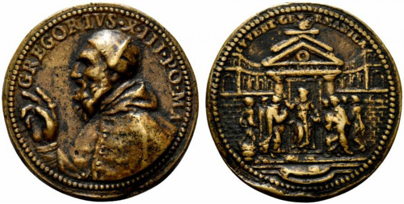 ROMA. Gregorio XIII (1572-1585) Medaglia fusa per il restauro e l’ampliamento de...