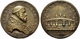 ROMA. Sisto V (1585-1590) Medaglia fusa 1589/V per la costruzione del Ponte Felice sul Tevere (Opus: Niccolò De Bonis) (mm. 44,3) SIXTVS V PONT MAX AN...