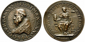 ROMA. Urbano VII (1590) Medaglia 1590/I (opus; Michele Angelo Balla e Niccolò De Bonis) (mm. 34) Busto a sn.; nel taglio della spalla, MB R/ SPONSVM M...