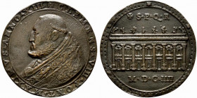 ROMA. Clemente VIII (1592-1605) Medaglia fusa 1604 (opus. Antonio Felice Casoni) (mm 59,5) Busto a sn, R/ Facciata del Palazzo Nuovo sulla Piazza del ...