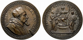 Urbano VIII (1623-1644) Medaglia 1644/ XXI per la guerra contro i Farnese del Ducato di Castro. (opus: G. Morone) (Ø: 44 mm.) VRBANVS VIII PON MAX AN ...