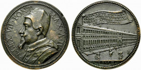 ROMA. Alessandro VII (1655-1667) Medaglia 1659/ IV per la costruzione del Palazzo del Quirinale. (opus; G. Morone) (g. 38) Busto a sn. con camauro R/ ...