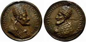 ROMA. Innocenzo XI (1676-1689) Medaglia fusa (1684) in onore di Pio V, promotore della Lega contro i Turchi che portò alla vittoria di Lepanto (mm. 38...