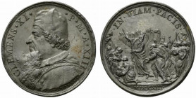 ROMA. Clemente XI (1700-1721) Medaglia 1713/ XIII costituita da due placchette unifaci assemblate. Fine della guerra di successione spagnola. (opus: E...