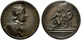 ROMA. Benedetto XIV (1740-1758) Medaglia A/ XI. per il Tribunale della Segnatura (opus: Hamerani) (Ø: 40 mm.) BENED XIV PONT MAX AN XI Busto a ds. con...