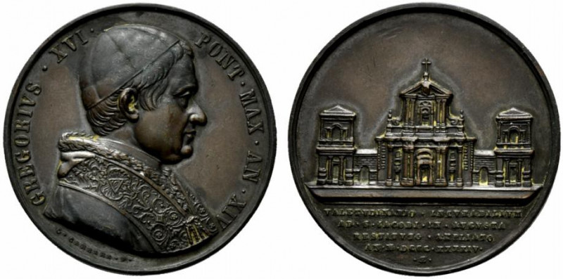 ROMA. Gregorio XVI (1831-1846) Medaglia 1844/ XIV per l’ampliamento dell'ospedal...