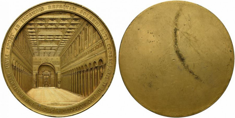 ROMA. Pio IX (1846-1878) Placca uniface della medaglia di massimo modulo in bron...