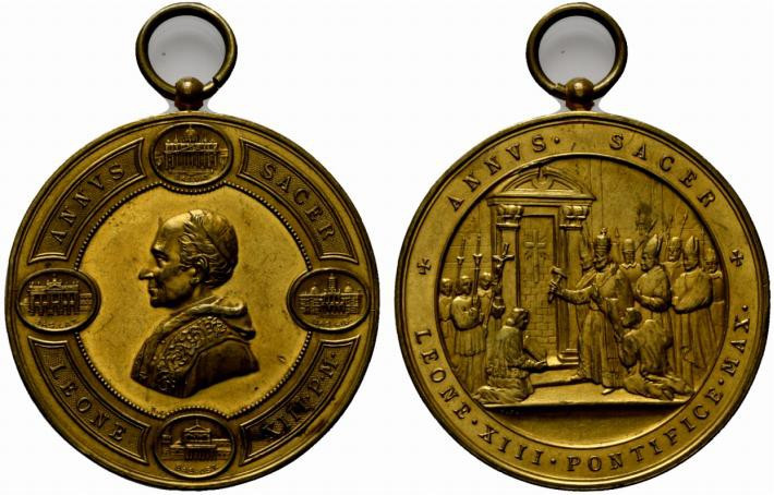 ROMA. Leone XIII (1878-1903) Medaglia con appiccagnolo 1900 (Ø: 47 mm.). ANNVS S...