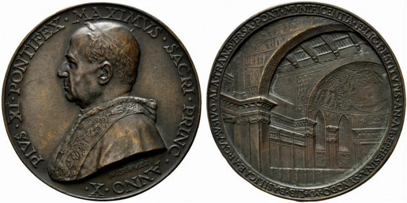 ROMA. Pio XI (1922-1939) Medaglia 1931 per i restauri dei mosaici di Santa Maria...