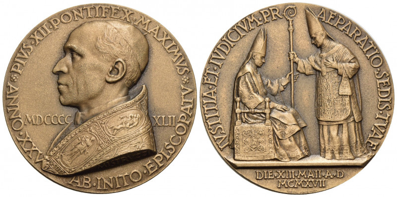 ROMA. Pio XII (1939-58) Medaglia straordinaria fusa 1942 emessa il 13 maggio 194...
