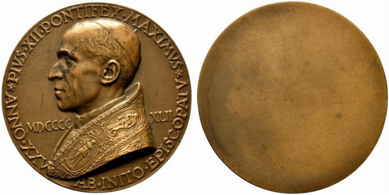 Pio XII (1939-1958) Medaglia uniface per il 25° anniversario dell’episcopato (op...