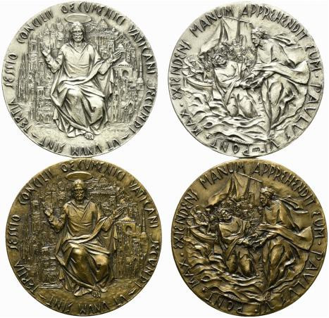 ROMA. Paolo VI (1963-1978) Medaglia 1964 (1 AR + 1 AE) III° sessione Concilio Va...