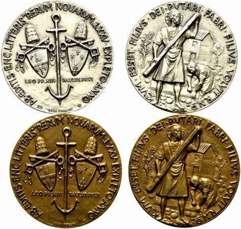 ROMA. Paolo VI (1963-1978) Medaglia S. D. (1 AR + 1 AE) emessa nel 1966 a ricord...