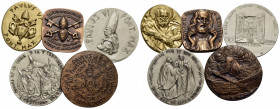 ROMA. LOTTO di 5 medaglie di Paolo VI (2 AR+3 AE) - FDC