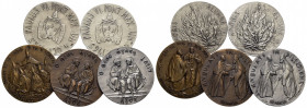 ROMA. LOTTO di 5 medaglie di Paolo VI (3 AR+2 AE) - FDC