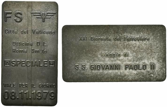 ROMA. Giovanni Paolo II (1978-2005) Placchetta rettangolare ANNO II 1979 (08/11/...