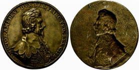 TORINO. Vittorio Amedeo I (1630-1637) Placchetta uniface fusa (opus: Duprè) (Ø: mm. 100) Busto a ds. U. di Savoia 5 AE RR - qSPL