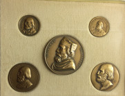 REPUBBLICA ITALIANA. Serie di 5 medaglie in cofanetto per I 100 anni della morte di Giuseppe Garibaldi, 1982. FDC - FDC