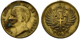 Vittorio Emanuele III (1900-1946) Gettone (mm. 22). Testa volta a sn. R/Aquila sabauda coronata. OT RARO - BB