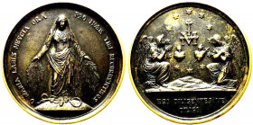 Medaglia in bronzo con cerchiatura in ottone n.d. (1900 circa) (95 mm.) (opus: L. Manfredini) O MARIA LABIS NESCIA ORA PRO NOBIS TIBI RECURRENTIBUS (=...