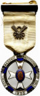 Distintivo-badge massoneria inglese con smalti. ROYAL MASONIC INSTITUTION FOR GIRLS 1936. Steward. (Lunghezza con nastro: 88 mm.) - SPL+