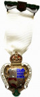 Distintivo-badge massoneria inglese con smalti. THE ROYAL MASONIC INSTITUTION FOR GIRLS. STEWARD 1922 (Lunghezza con nastro: 93 mm.) - SPL+