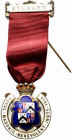 Distintivo-badge massoneria inglese con smalti. ROYAL MASONIC BENEVOLENT INSTITUTION 1914. STEWARD (Lunghezza con nastro: 90 mm.) - SPL+
