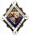 Distintivo-badge massoneria inglese con smalti. ROYAL MASONIC INSTITUTION FOR GIRLS 1920 . STEWARD (mm. 47x39) - SPL+