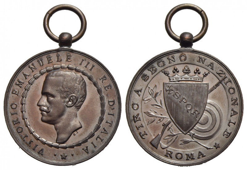 SAVOIA. Vittorio Emanuele III (1900-1943) Medaglia con appiccagnolo e anello (op...